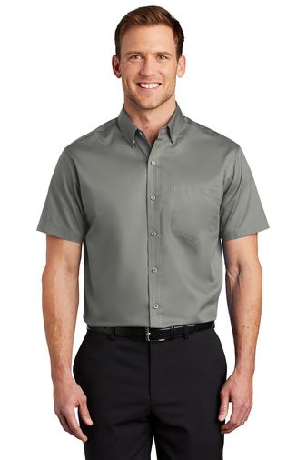Port Authority® Adult Unisex Short Sleeve SuperPro 3.4oz 55/45 Cotton Poly Twill Dress Shirt